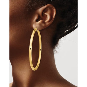 14k Gold Large Classic Hoop Earrings