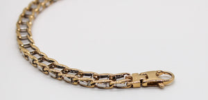 14k Two-Tone Railroad Link Man's Bracelet