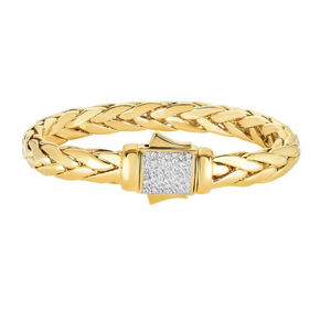 Men’s 14K Gold .46ct. Diamond Woven Bracelet by Phillip Gavriel