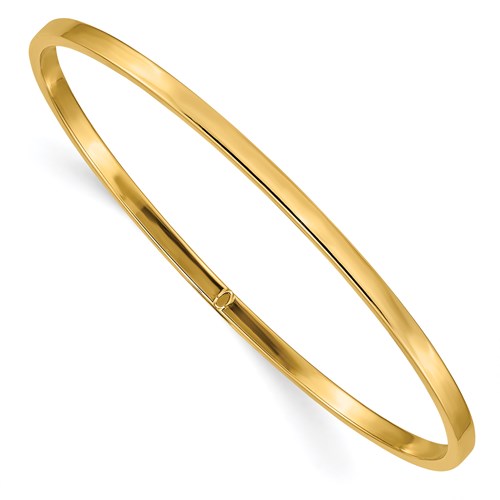 14k Gold Bangle, 3mm wide.