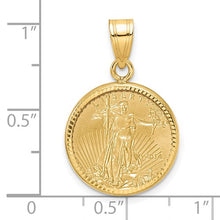 Load image into Gallery viewer, Wideband 14k Gold Diamond Cut Prong Bezel with 22k Gold Liberty Type 2 Coin
