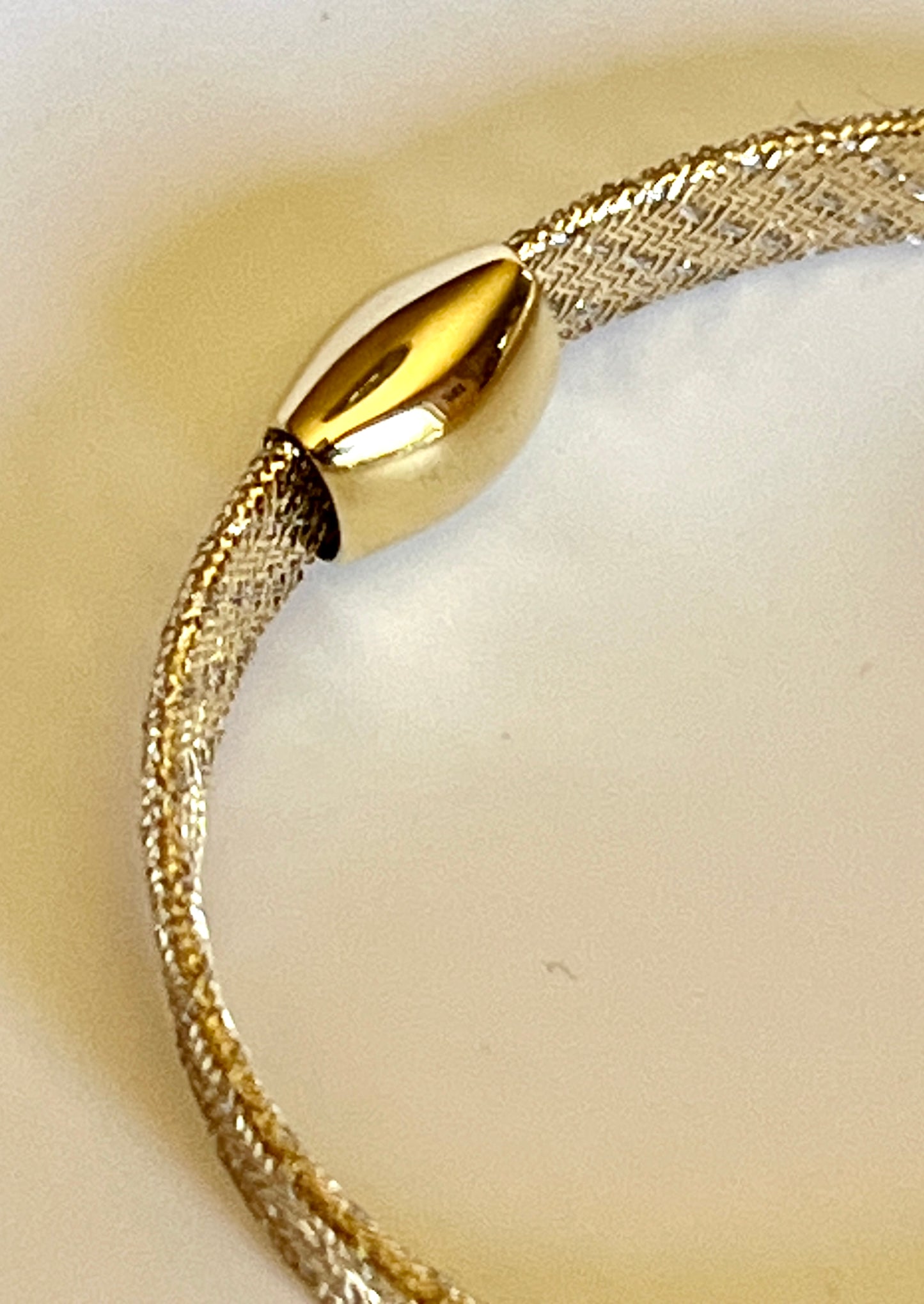 14k Yellow Gold Stretch Mesh Bracelet, by Leslies