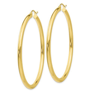 10k Gold Large Classic Hoop Earrings: Stylish and Durable
