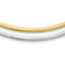 Load image into Gallery viewer, Reversible 14k Yellow and White Gold Omega Necklace
