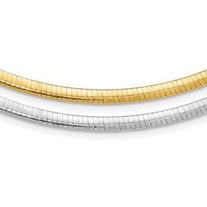 Reversible 14k Yellow and White Gold Omega Necklace