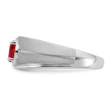 Load image into Gallery viewer, 14k White Gold Oval Ruby and Diamond Mens Ring
