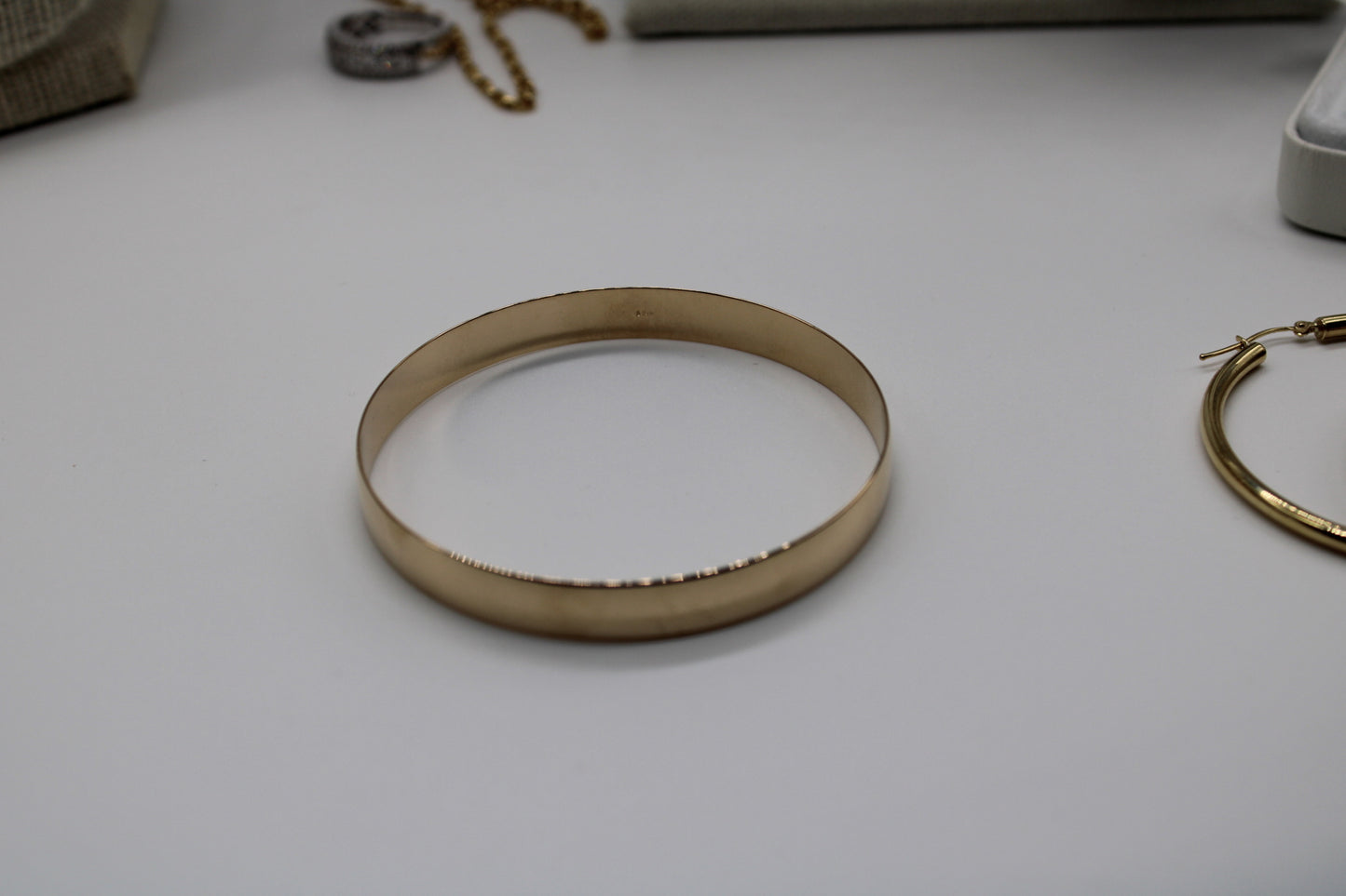 14k Yellow Gold 8mm Slip On Round Bangle, from 302 Fine Jewelry Collection