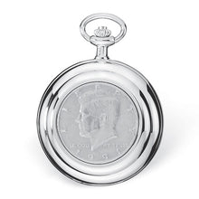 Load image into Gallery viewer, Charles Hubert Half Dollar Coin/Plain Polished Back Pocket Watch
