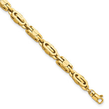 Load image into Gallery viewer, 14K Yellow Gold Nail and Rivets Link Masculine Bracelet
