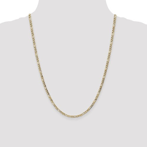 14k Gold Figaro Link Chain, 24 inches