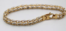 Load image into Gallery viewer, 14k Two-Tone Railroad Link Man&#39;s Bracelet
