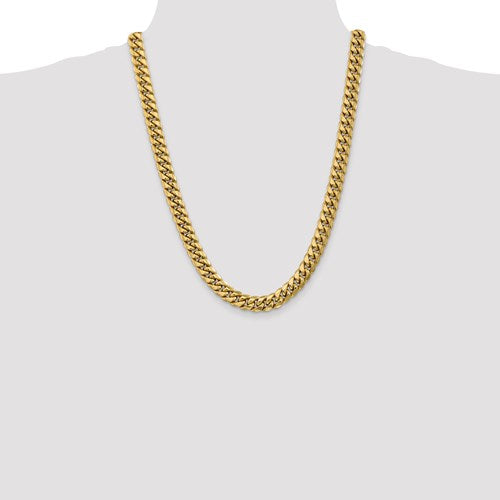 14k Yellow Gold Miami Cuban Link Chain- 9.3mm wide and 24 inches long