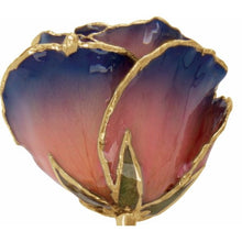 Load image into Gallery viewer, Lacquered Purple &amp; Pink Rose with Gold Trim
