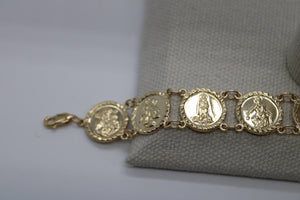 10k or 14k Gold Traditional Saints Bracelet
