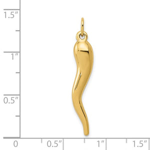 14k Gold 3D Italian Horn