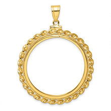 Load image into Gallery viewer, 14k Wide Twisted Wire Screw top Coin Bezel Pendant
