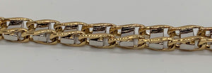 14k Two-Tone Railroad Link Man's Bracelet
