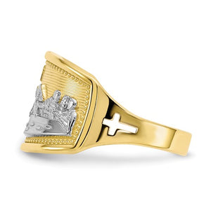 10k and Rhodium Ladies Last Supper Ring