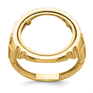 14k Diamond Cut Coin Ring with 1/10 oz 22k Liberty coin