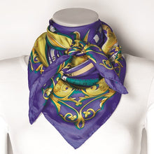 Load image into Gallery viewer, Jackie Kennedy Blue Zodiac Handmade Silk 35in Fashion Scarf by Camrose and Kross
