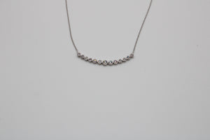 14k White Gold 1/2cttw Diamond Bar Necklace