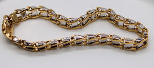 14k Two-Tone Railroad Link Man's Bracelet