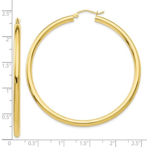 10k Gold Large Classic Hoop Earrings: Stylish and Durable