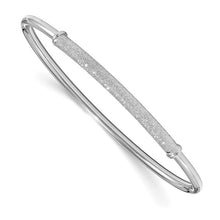 Load image into Gallery viewer, 14k White Gold Flexible Polished Laser Texture Tube Bangle
