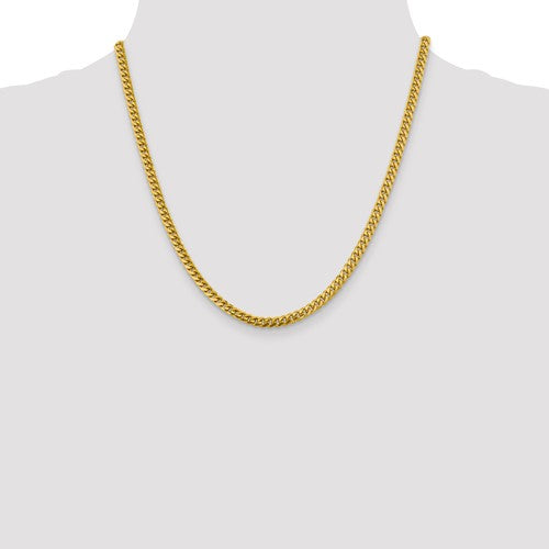 14k Gold Solid Miami Cuban Link Chain