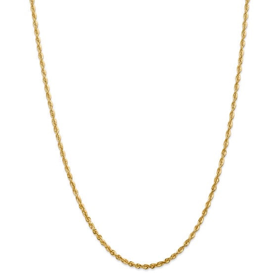 14k 2.75mm D/C Extra-Light Rope Chain