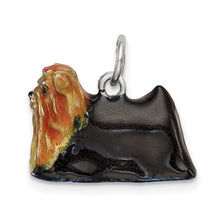 Load image into Gallery viewer, Sterling Silver Enameled Yorkshire Terrier Charm
