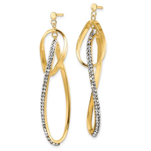 14K Gold Dangle Earrings with Swarovski Crystals
