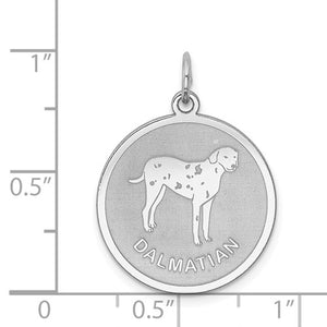 Sterling Silver Rhodium-plated Dalmatian Disc Charm