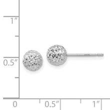 Load image into Gallery viewer, 14k White Gold Diamond Cut Ball Earrings
