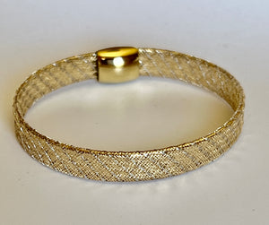 14k Yellow Gold Stretch Mesh Bracelet, by Leslies