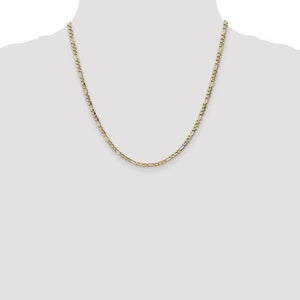 14k Gold Figaro Link Chain, 24 inches