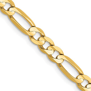 14k Gold Concave Figaro Chain