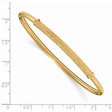 Load image into Gallery viewer, 14k Flexible Polished Laser Texture Tube Bangle
