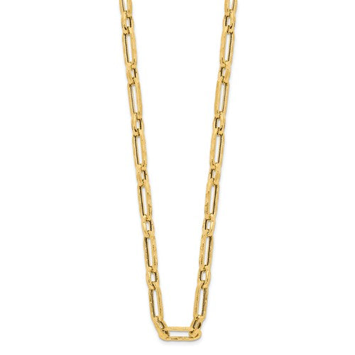 Leslie's 14K Polished and Textured Fancy Link Necklace The Wholesale