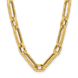 Leslie's 14K Polished and Textured Fancy Link Necklace