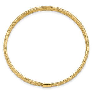Leslie's 14K Domed Omega Style Stretch Mesh Bracelet