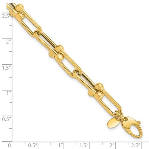 Leslie's 14K Gold Fancy Paper Clip Link Bracelet