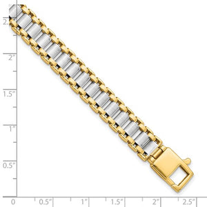 Leslie's 14K Two-tone Polished Link Men's Bracelet