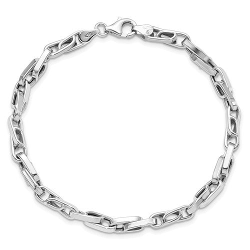 Leslie's 14K White Gold Polished Fancy Link Bracelet