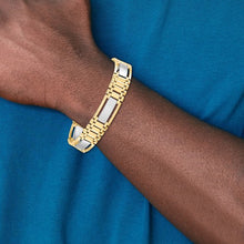 Load image into Gallery viewer, 14K Two-tone Gold Polished and Satin Men&#39;s Bracelet, by Leslies
