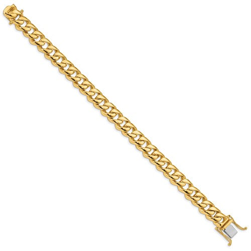 14k 9.6mm Hand-polished Rounded Curb Link Bracelet