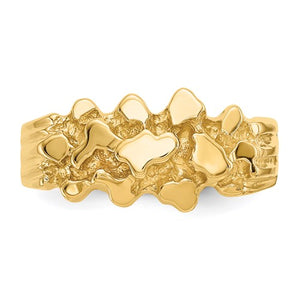 14k Gold Men's Pinky Nugget Ring