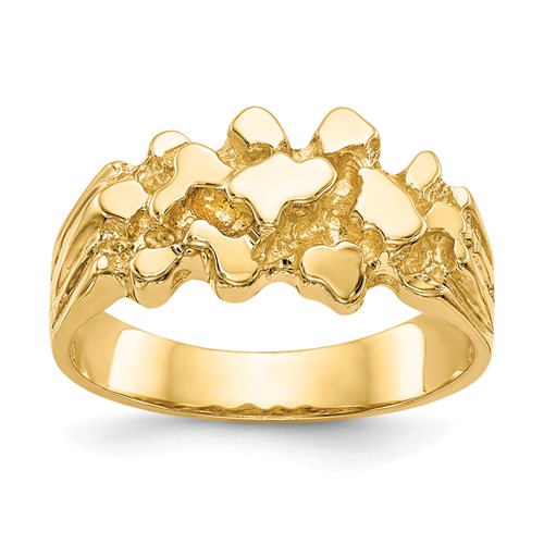 14k Gold Men's Pinky Nugget Ring