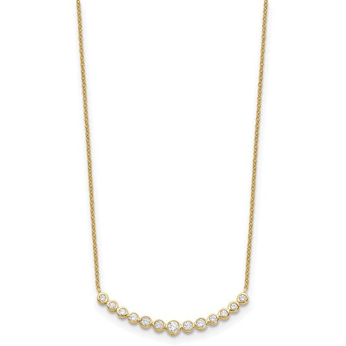 14k Gold 1/2cttw Diamond Curve Bar Necklace