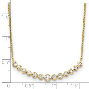 14k Gold 1/2cttw Diamond Curve Bar Necklace
